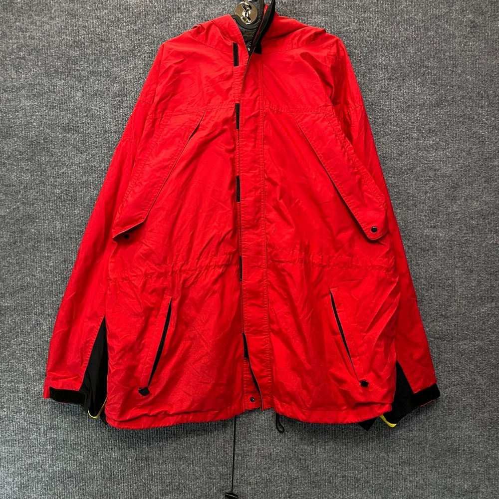 VTG Marlboro Adventure Team Hooded Jacket Adult Red Nylon Windbreaker - Large